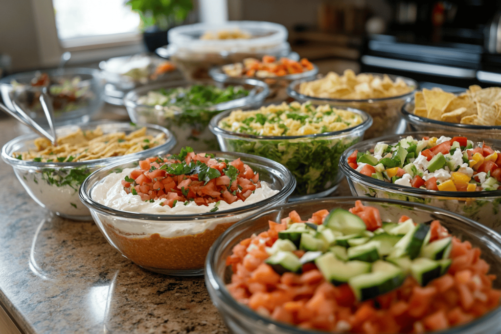 Ingredients for 7 layer dip