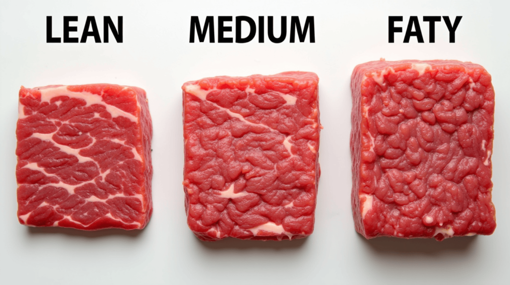 Different types of ground beef.